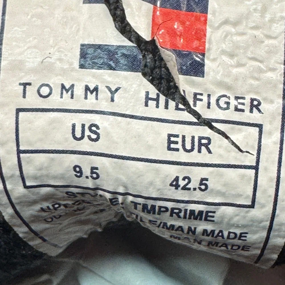 Tommy Hilfiger Men's Knit‎ Sneakers Black Lace-Up Casual Shoes Size 9.5